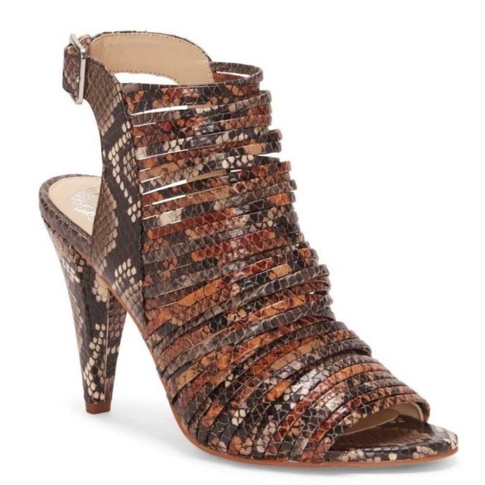 Vince Camuto Adeenta Python Sandals Heels Shoes Color: Brown| Size: 10